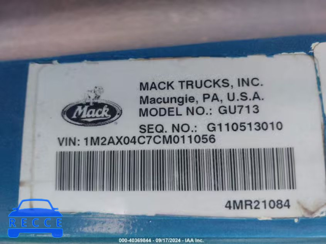 2012 MACK GU713 GU700 1M2AX04C7CM011056 image 7
