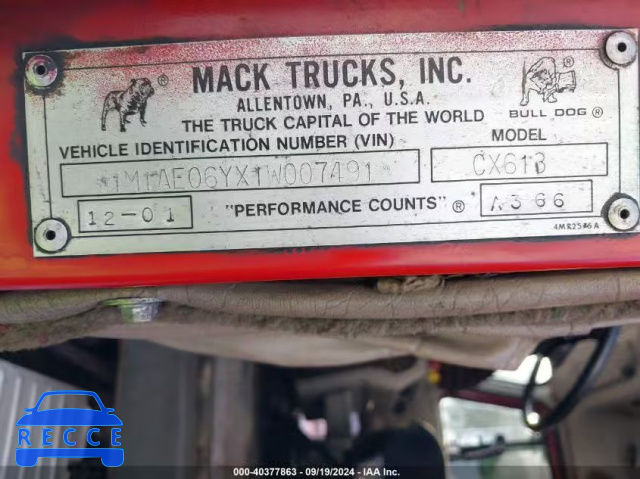2001 MACK CX613 CX600 1M1AE06YX1W007491 зображення 7