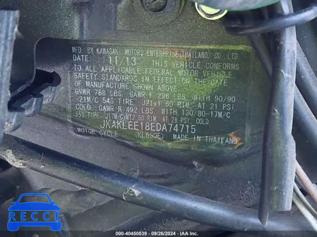 2014 KAWASAKI KL650 E JKAKLEE18EDA74715 image 9