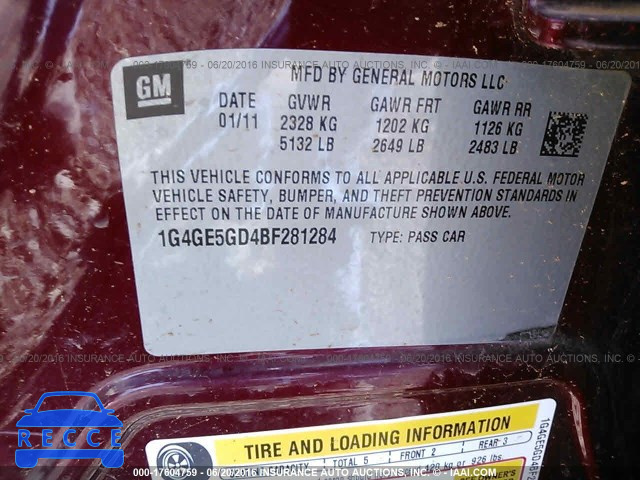 2011 Buick Lacrosse CXS 1G4GE5GD4BF281284 image 8