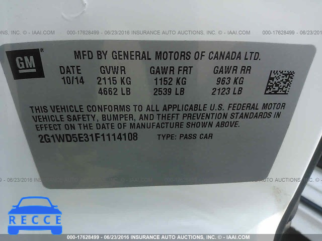 2015 Chevrolet Impala Limited POLICE 2G1WD5E31F1114108 image 8