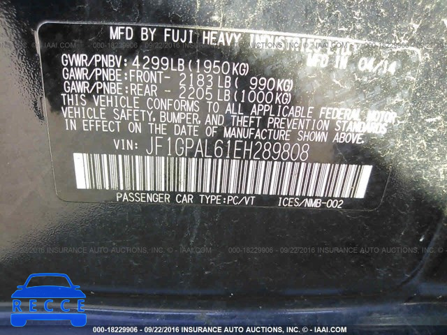 2014 Subaru Impreza SPORT PREMIUM JF1GPAL61EH289808 image 8