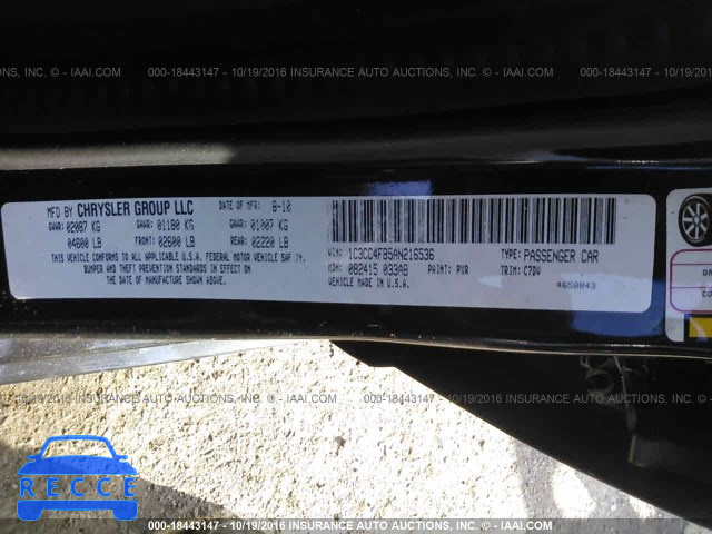 2010 Chrysler Sebring TOURING 1C3CC4FB5AN216536 Bild 8