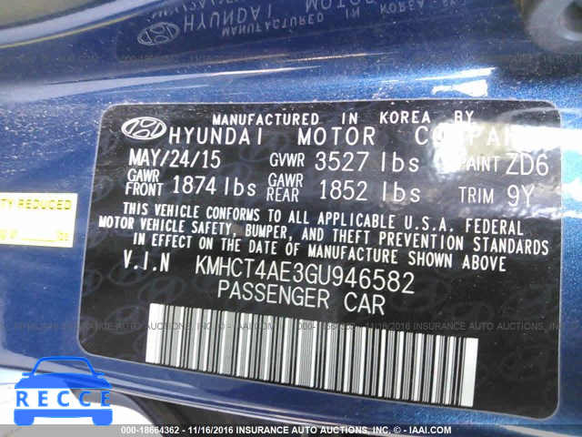 2016 Hyundai Accent SE KMHCT4AE3GU946582 image 8