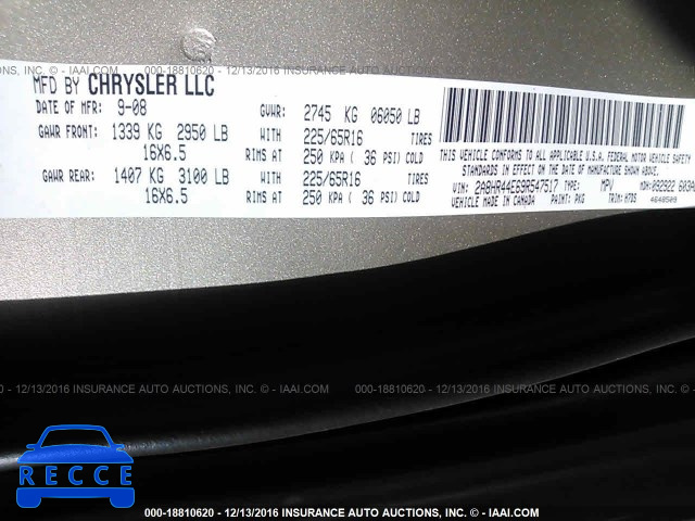 2009 Chrysler Town & Country LX 2A8HR44E69R547517 image 8