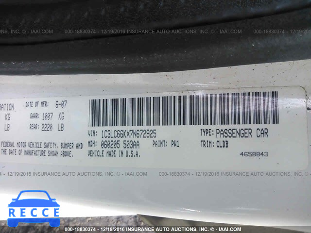 2007 Chrysler Sebring LIMITED 1C3LC66KX7N672925 Bild 8