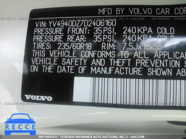 2013 Volvo XC60 YV4940DZ7D2406160 зображення 8