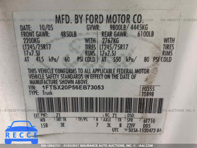 2006 Ford F250 1FTSX20P56EB73053 image 8