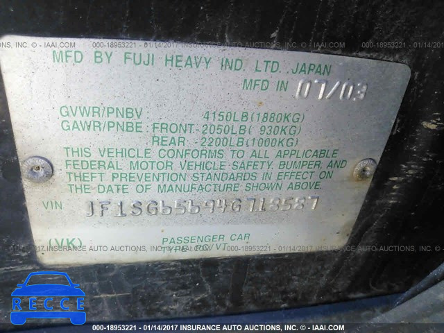 2004 SUBARU FORESTER JF1SG65694G718587 image 8