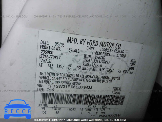 2006 Ford F250 SUPER DUTY 1FTSW21PX6ED79423 image 8