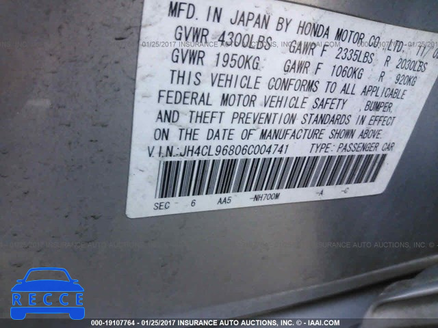 2006 Acura TSX JH4CL96806C004741 Bild 8