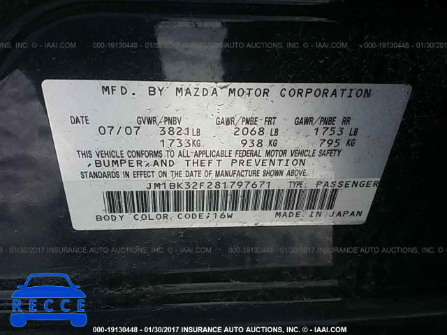 2008 Mazda 3 JM1BK32F281797671 image 8