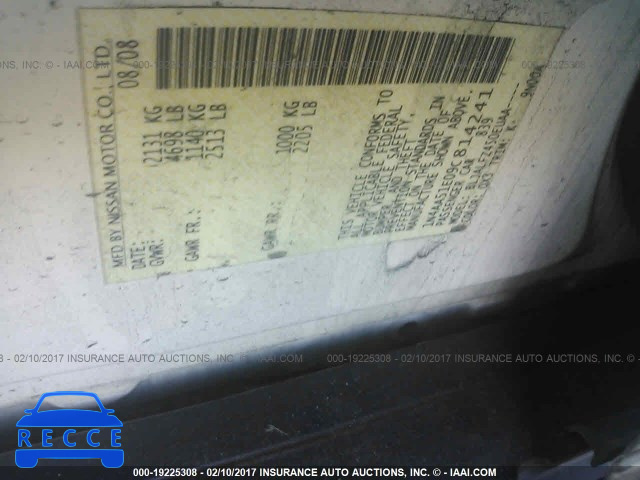2009 Nissan Maxima 1N4AA51E09C814241 image 8
