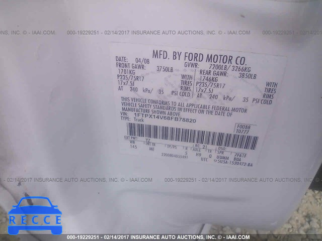 2008 Ford F150 1FTPX14V68FB78820 image 8