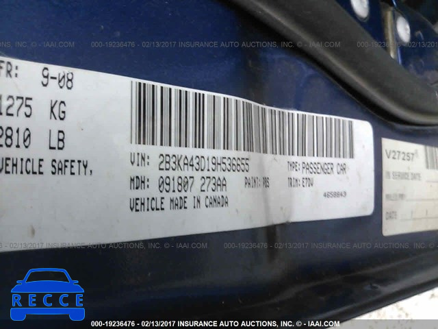 2009 Dodge Charger 2B3KA43D19H536655 зображення 8