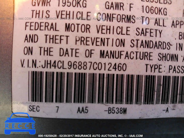 2007 Acura TSX JH4CL96887C012460 image 8