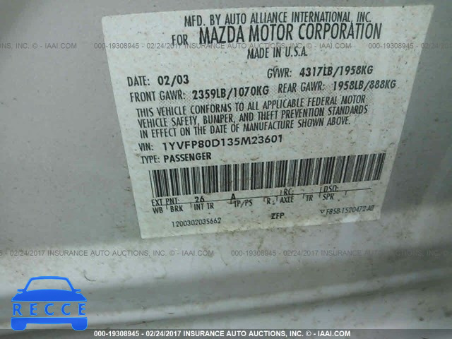 2003 Mazda 6 1YVFP80D135M23601 image 8