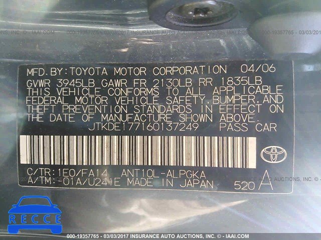 2006 Scion TC JTKDE177160137249 image 8