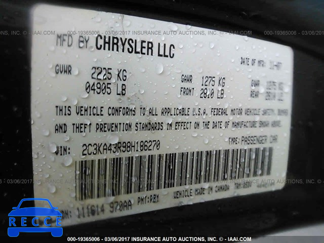 2008 Chrysler 300 LX 2C3KA43R98H186270 image 8