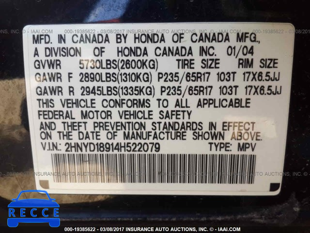 2004 Acura MDX 2HNYD18914H522079 image 8