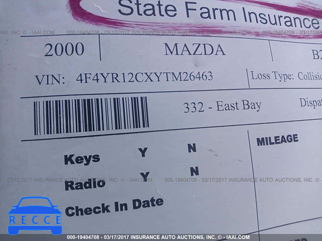 2000 Mazda B2500 4F4YR12CXYTM26463 image 8