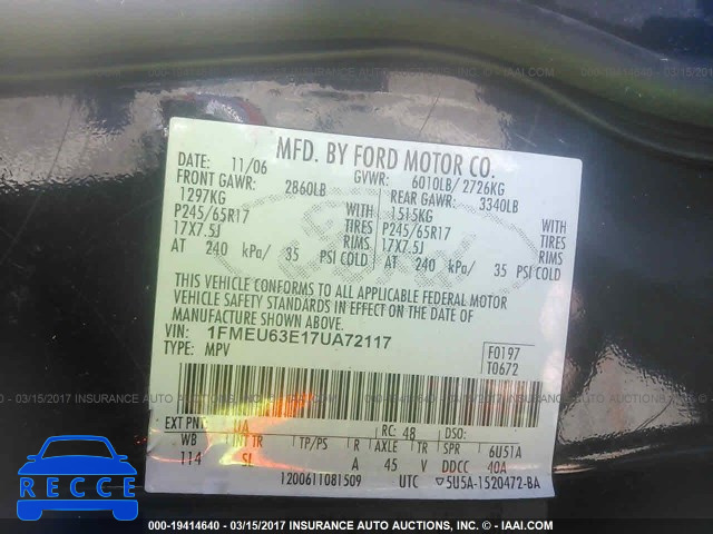 2007 FORD EXPLORER XLT 1FMEU63E17UA72117 image 8