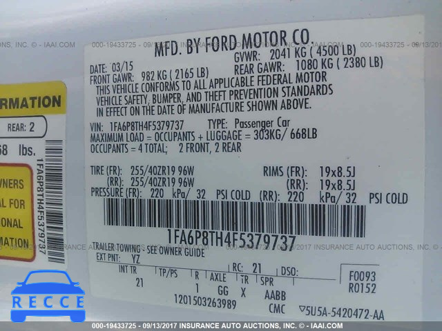 2015 Ford Mustang 1FA6P8TH4F5379737 image 8