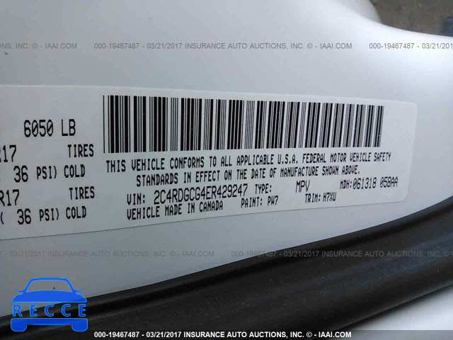 2014 Dodge Grand Caravan SXT 2C4RDGCG4ER429247 image 8
