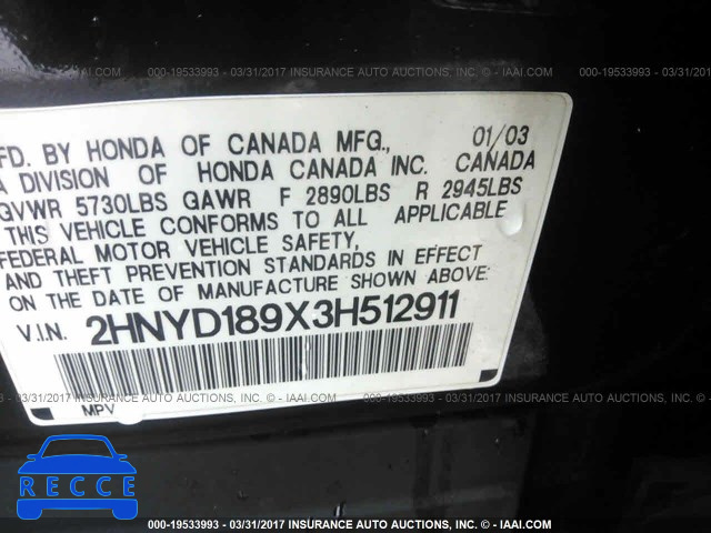 2003 Acura MDX TOURING 2HNYD189X3H512911 image 8