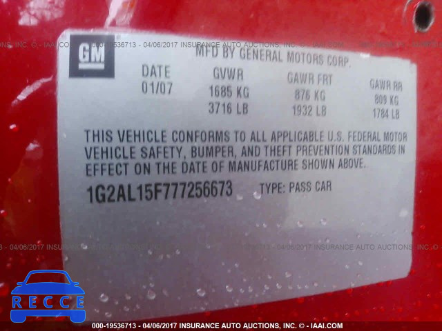 2007 Pontiac G5 1G2AL15F777256673 зображення 8