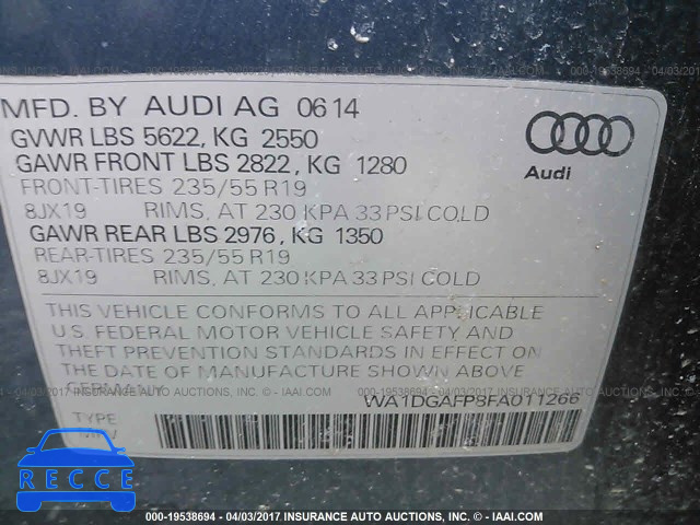 2015 Audi Q5 WA1DGAFP8FA011266 зображення 8