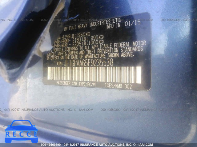 2015 Subaru Impreza JF1GPAA65F9235538 image 8