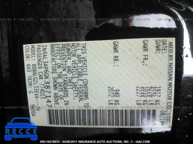 2016 Nissan Altima 1N4AL3AP6GN387147 image 8
