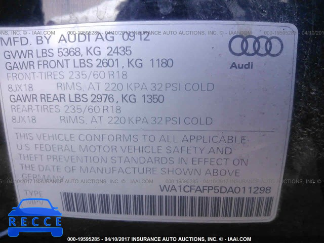 2013 Audi Q5 PREMIUM WA1CFAFP5DA011298 image 8