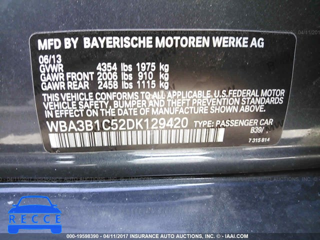 2013 BMW 320 I WBA3B1C52DK129420 image 8