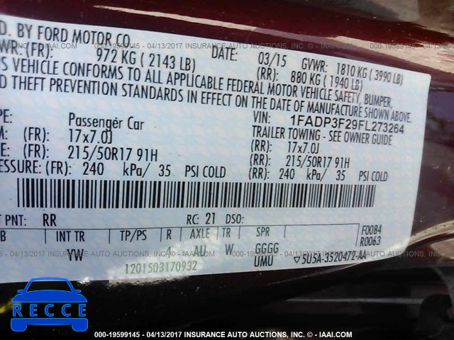 2015 Ford Focus 1FADP3F29FL273264 image 8