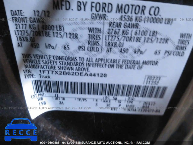 2013 Ford F250 SUPER DUTY 1FT7X2B62DEA44128 Bild 8