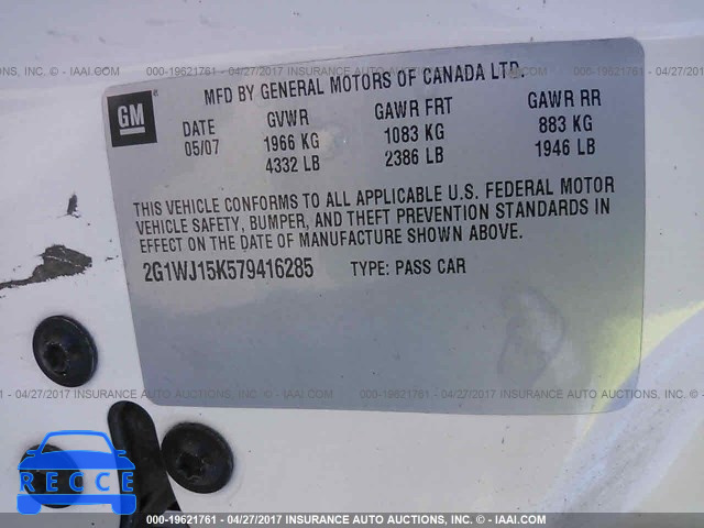 2007 Chevrolet Monte Carlo LS 2G1WJ15K579416285 image 8