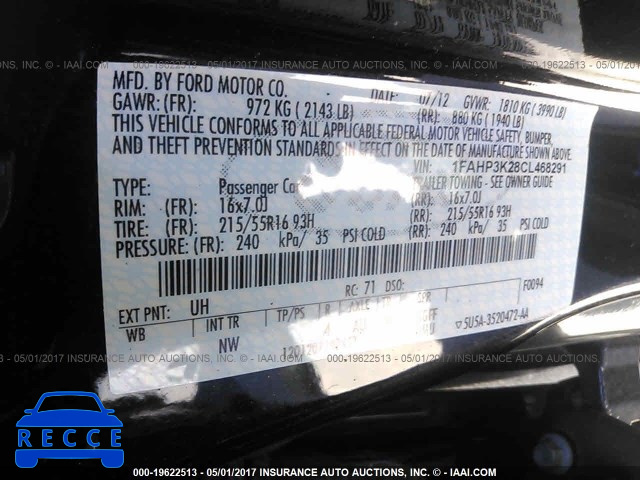 2012 Ford Focus 1FAHP3K28CL468291 image 8