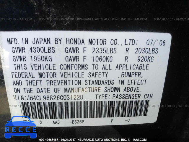 2006 Acura TSX JH4CL96826C031228 image 8