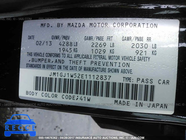 2014 Mazda 6 GRAND TOURING JM1GJ1W52E1112837 зображення 8