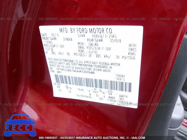 2010 Ford Escape 1FMCU9EG6AKC60948 image 8