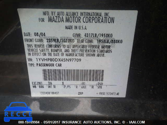 2004 Mazda 6 S 1YVHP80DX45N97709 Bild 8