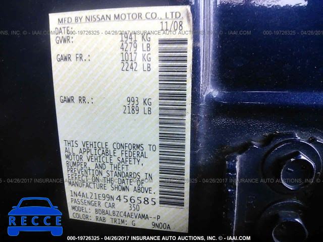 2009 NISSAN ALTIMA 1N4AL21E99N456585 image 8