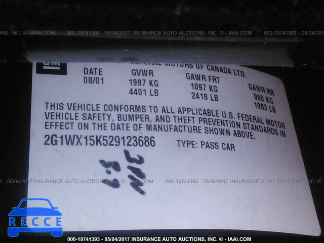2002 Chevrolet Monte Carlo 2G1WX15K529123686 image 8