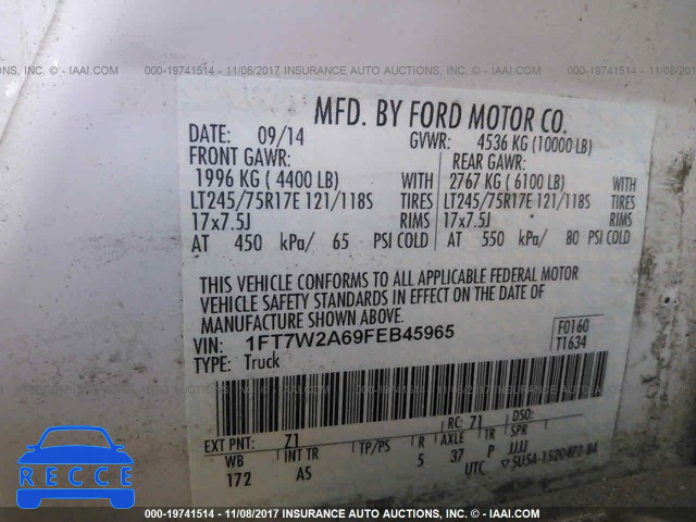 2015 Ford F250 SUPER DUTY 1FT7W2A69FEB45965 зображення 8
