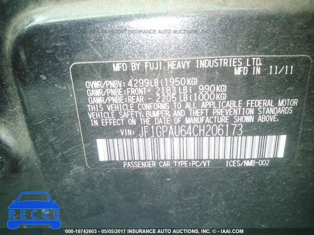 2012 Subaru Impreza SPORT LIMITED JF1GPAU64CH206173 зображення 8