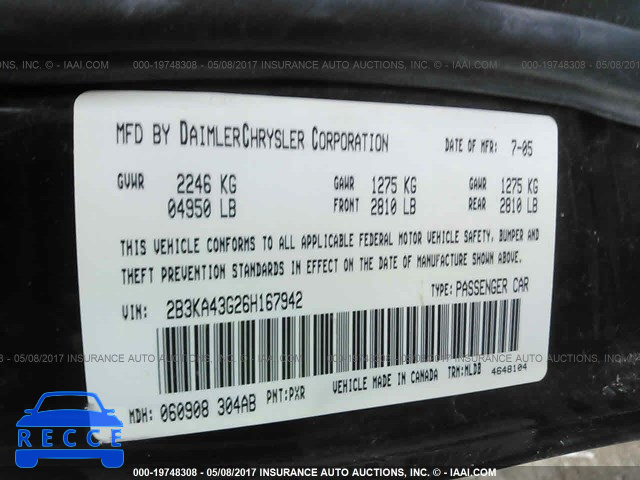 2006 Dodge Charger 2B3KA43G26H167942 Bild 8