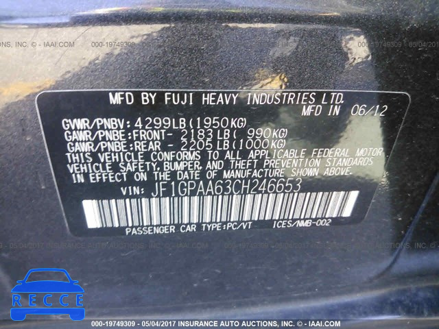 2012 Subaru Impreza JF1GPAA63CH246653 image 8