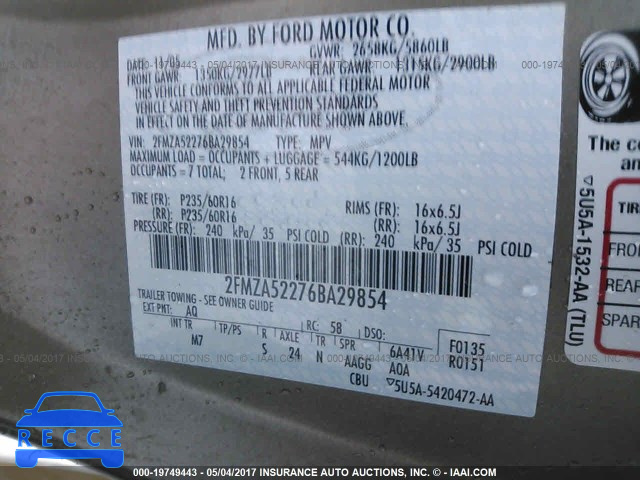 2006 Ford Freestar SEL 2FMZA52276BA29854 image 8